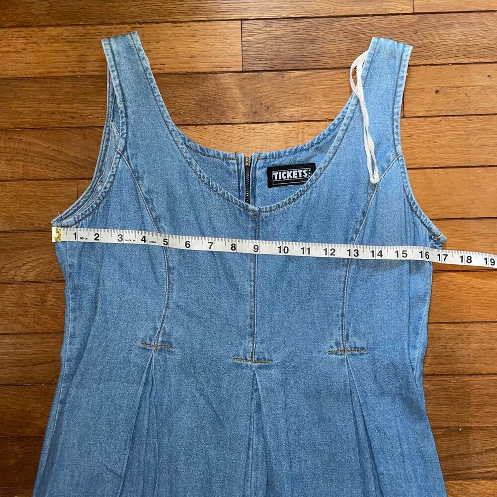 Vintage Tickets Clothing Balloon Wide Leg Denim Jumpsuit 90s Y2K Boho READ4SIZE - Picture 9 of 16